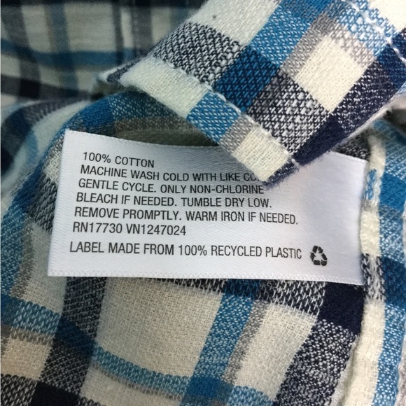 Men’s Mossimo S Small Button Front Flannel Shirt Plaid Checked Blue Pocket NWT - Picture 8 of 9